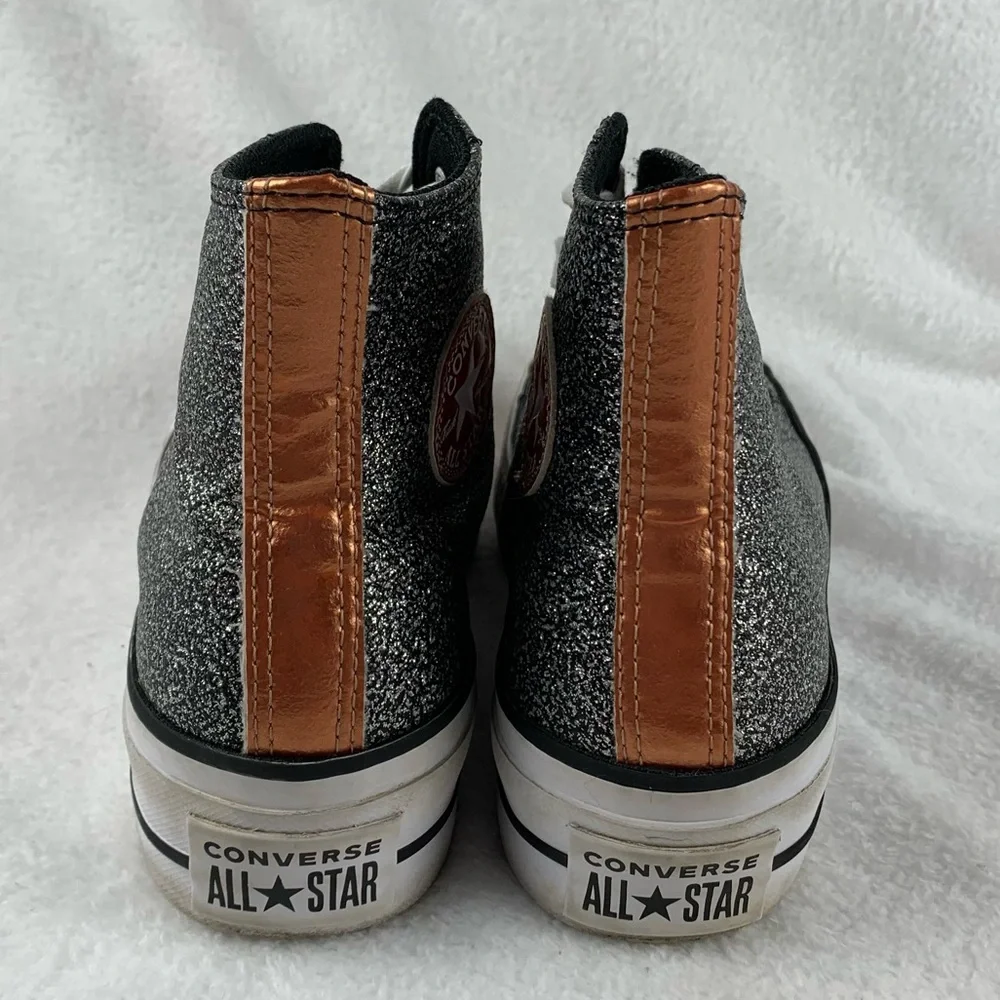 Converse Chuck Taylor All Stars Womens 6 Lift Platform High Top Metallic Glitter - Picture 5 of 11